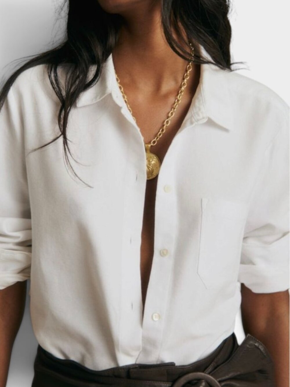 Sézane Tomboy Button Down Shirt White